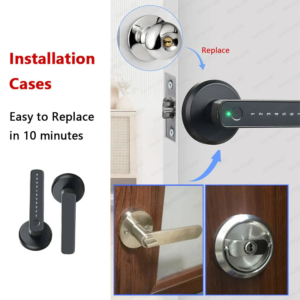 RAYKUBE M3 digital lock, fingerprint, remote opening via app