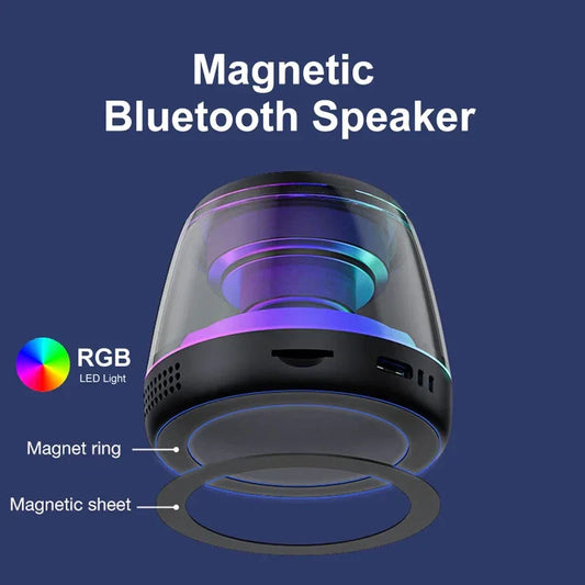 Magnetic Bluetooth RGB Speaker, Portable with Phone Holder