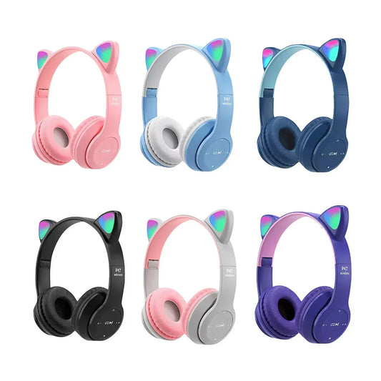 Wireless LED Headphones, Cat Ears, for Kids