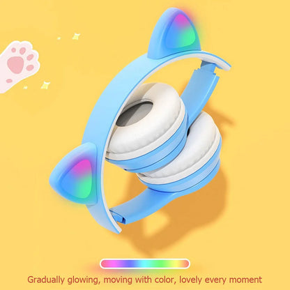 Wireless LED Headphones, Cat Ears, for Kids