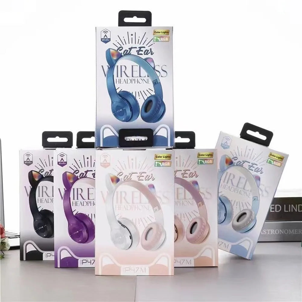 Wireless LED Headphones, Cat Ears, for Kids