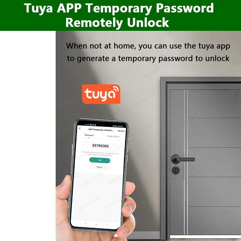 RAYKUBE M3 digital lock, fingerprint, remote opening via app