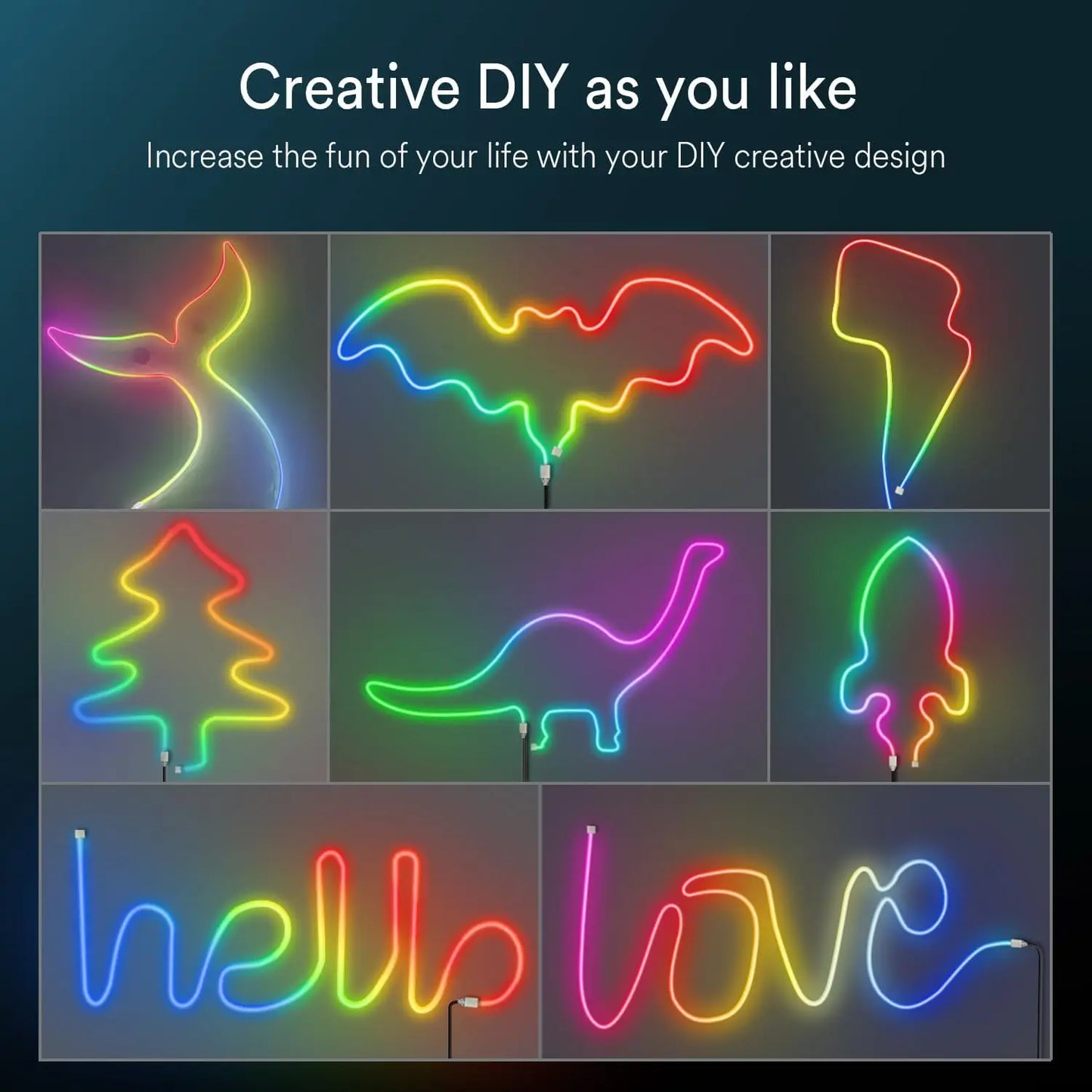 Neon RGBIC LED Strip, Waterproof, Wall Decoration