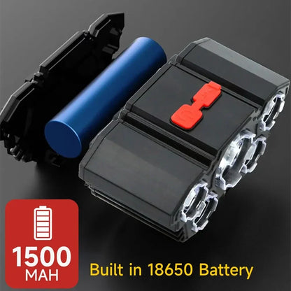 LED headlamp 5 diodes, rechargeable, strong light