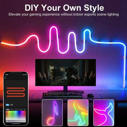 Neon RGBIC LED Strip, Waterproof, Wall Decoration