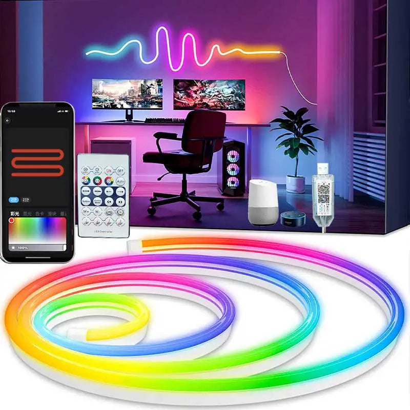 Neon RGBIC LED Strip, Waterproof, Wall Decoration